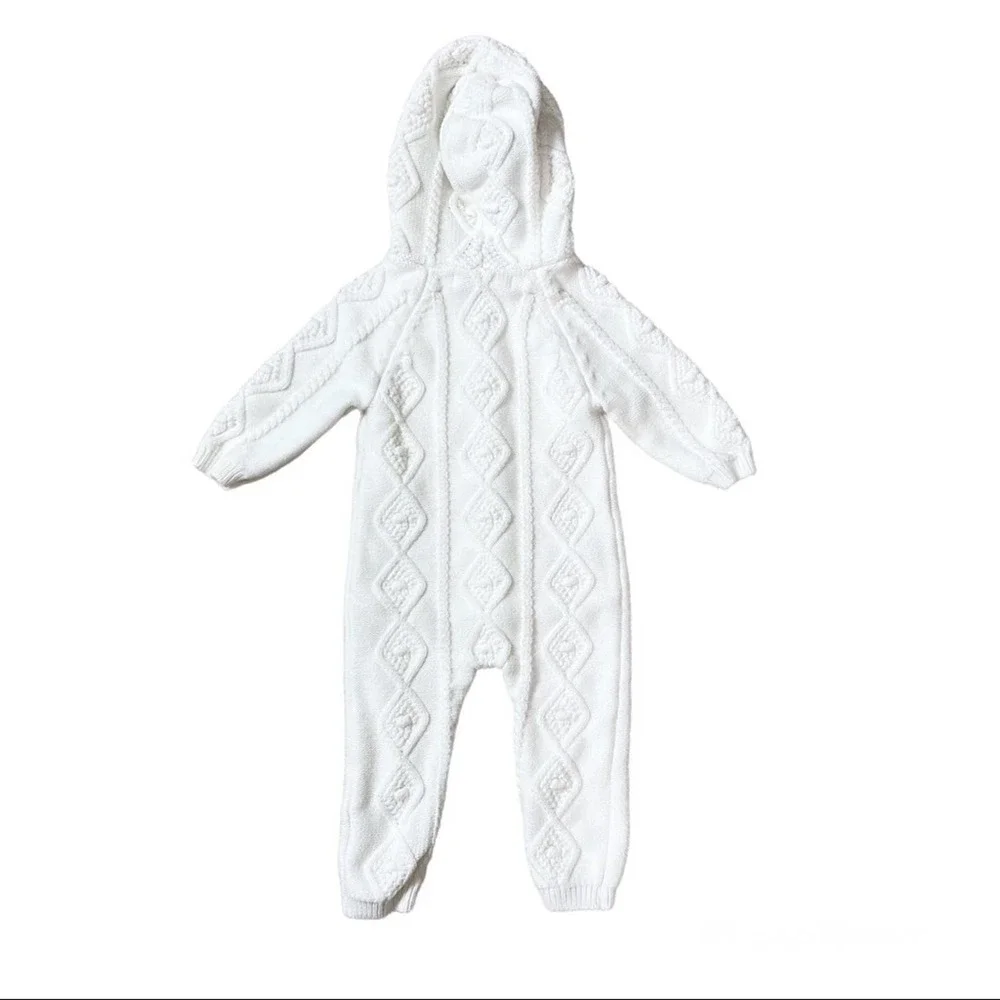 Hope & Henry Organic Cotton Cable Knit One-Piece